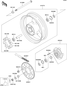 ZX750 Задняя ступица колеса