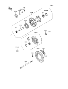 KL650 Задняя ступица колеса