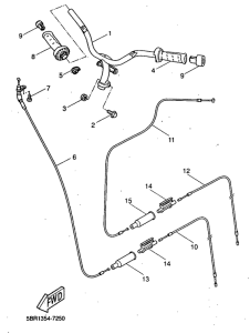 YQ50 Steering handle. cable
