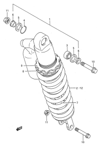 RMX250 Абсорбер удавный в сборе задний