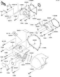 VN800 Левая крышка двигателя
