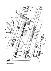 YZ250F Передняя вилка