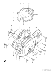 GN125 Crankcase cover ass`y  (v