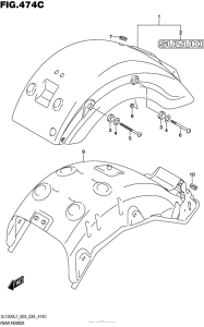 VL1500T Rear Fender (Vl1500Bl7 E33)