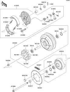 EN500 Задняя ступица колеса