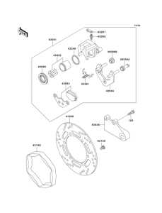 KLE250 Задний тормоз