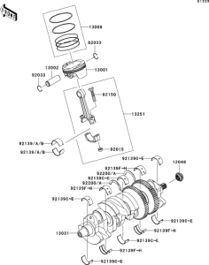 ZX1400 Коленвал и поршни