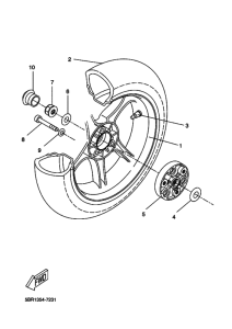 YQ50L Rear wheel complete assy