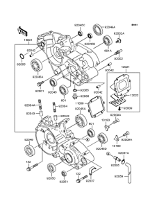 KX125 Картер двигателя