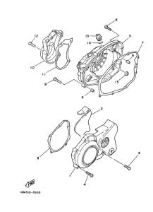 RZ125 Crankcase cover ass`y  (v