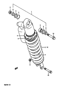 RM250 Абсорбер удавный в сборе задний