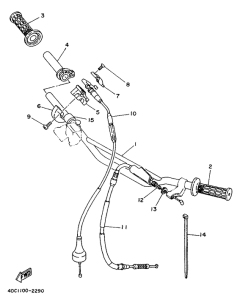 WR250Z Steering handle. cable