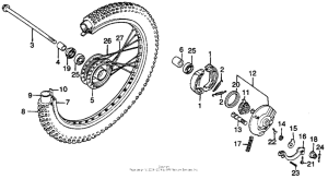 CT125 Front wheel + panel