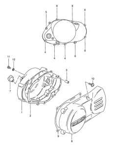 TS50 Crankcase cover ass`y  (v