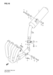 GSF1250S (ABS) Muffler comp
