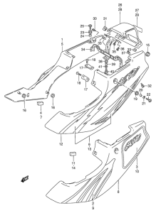 RG125 Обтекатель задний
