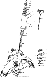 CL175 Cl175 steering stem + front fender