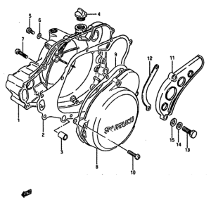 TS250 Crankcase cover ass`y  (v