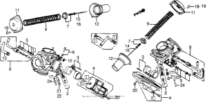 VT1100C Carburetor comp. parts