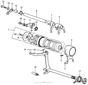 MR250 Вилки и валы выбора передач