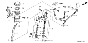 ST1300 (ABS) Rear brake master cylinder (st1300a)