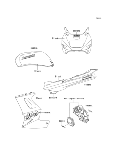 ZX1100 Decals(black)(zx1100-e2 / e4)