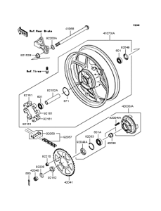 ER650 Заднее колесо и цепь