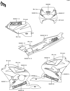 ZX400 Decals(green / white)
