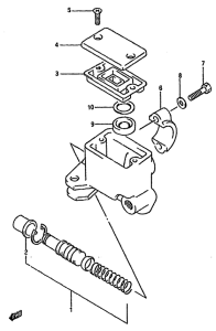 DR750 Передний тормозной цилиндр