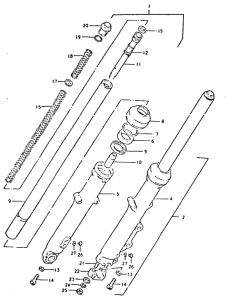 GSX400 Вилка передней оси