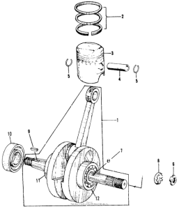 CA105 Коленчатый вал и поршни
