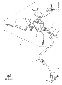 YP125R Главный тормозной цилиндр