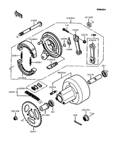 KMX50 Заднее колесо и цепь
