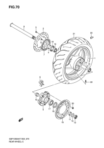 GSF1250S (ABS) Rear wheel complete assy