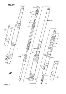 RM125 Вилка передней оси