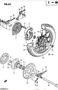 GSX400 Rear wheel complete assy