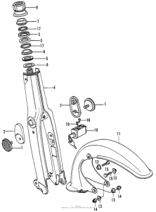 C70 Front fork + front fender