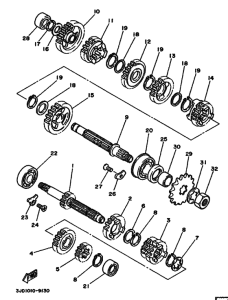 YZ125 YZ125A Трансмиссия