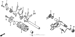 XR500R Shift drum + shift fork 83-84