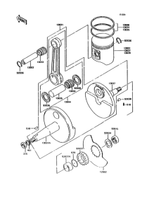 KH125 Коленвал и поршни