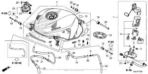 CBR650F Топливный бак