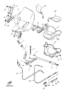 YP125R Steering handle. cable