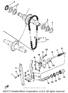 XS650SH Цепь механизма газораспределения