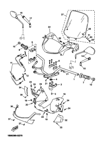 YP125R Рулевой рычаг и кабель