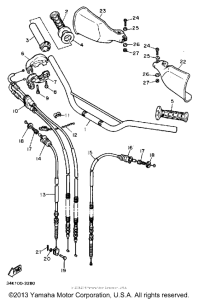 TT600L Steering handle-cable