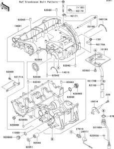 ZX600 Картер двигателя
