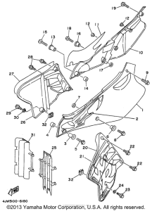 WR250Z Боковые обтекатели