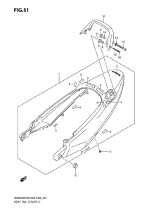 GSX650F Обтекатель сидения