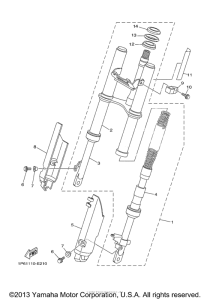 TTR50EV Передняя вилка