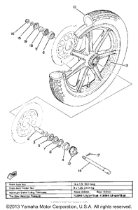 XS850SH Переднее колесо